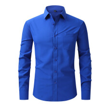Men's Slim Fit Business Shirt NonIron Lightweight Stretch Comfortable XL Blue