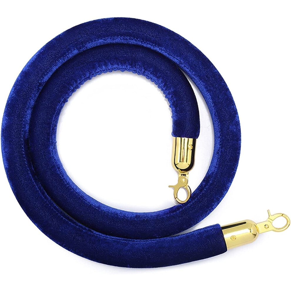 Grand Openings Â Twisted Queue Barrier Rope, 1.5M, Crowd Control Barrier Rope With Hooks (Blue) 9426802197815