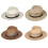 Atmungsaktiver Strohhut mit breiter Krempe, blauer Gürtel-Beige 2