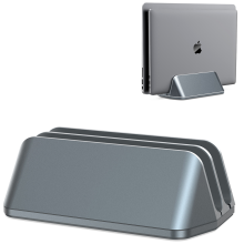 Supporto verticale per laptop con doppio slot, design salvaspazio 4 in 1 per il supporto di più dispositivi, larghezza regolabile, struttura stabile