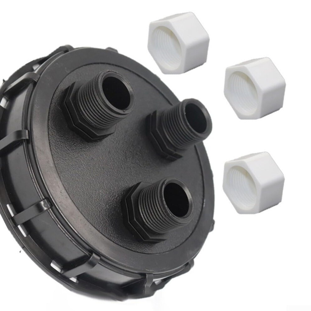 163Mm Ibc Tank Adapter Cap With 1 Inch Male Thread For Dn150 Water Storage Containers Rain Barrels Outlet Lidc(3 Hole) 9189345828539