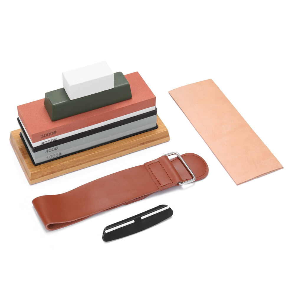 400/1000 3000/8000 Whetstone Sharpening Stone Set Sharpener For All Knives With Nonslip Base 9412369741844