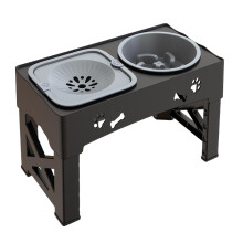 Raised Slow Feeder,Anti Spill Raised Food Bowls  Height Adjustable AntiSpill Waterer Food Dispenser for Small Medium Animal Cat Kittens Puppies
