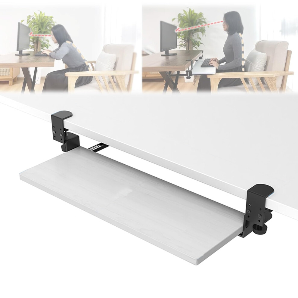 Keyboard Tray Under The Desk, Pullout Drawer, Adjustable, Mouse Holder, Storage Shelf. 9426802200348