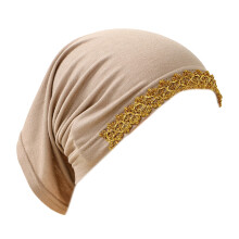 Dehnbare Kopfbedeckung, Turban-Hut, Spitze,-helles Khaki