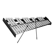 32Tone Xylophone Glockenspiel Kit with Wooden Base, Solid Aluminum Bars, Beaters, and Carry Bag for Adults