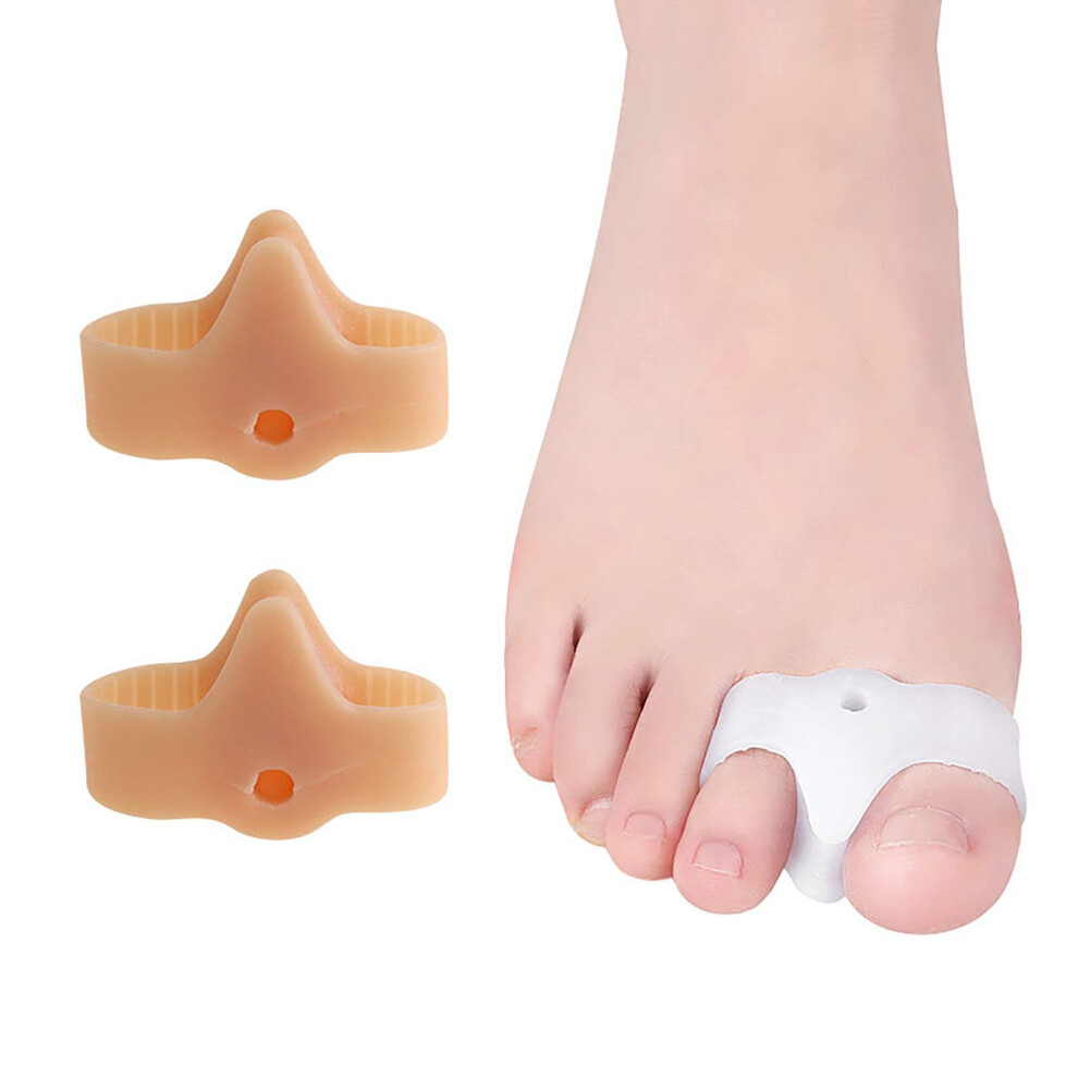 Gel Toe Separator  Big Toe Separator for Bunion and Hallux Valgus Silicon,Bunion Corrector Big Toe Alignment Orthotics for Overlapping Toes (Flesh)