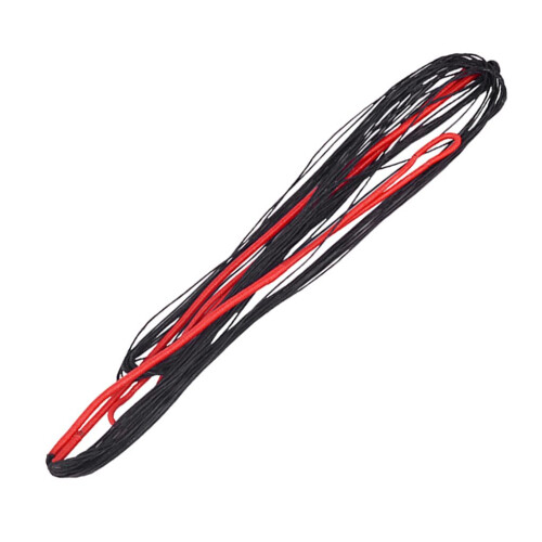 Bow String 12 Strands Bicolor Abrasion Resistant Fast Flight Black red 58inch