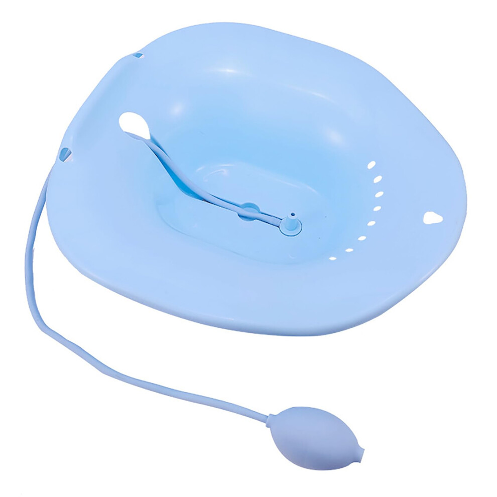 Blue Postpartum Care Sitz Bath, Sitz Bath For Women And Men With Toilet Hemorrhoids, Wider Seating Area, Soaking Basin For Inflammation, 36.5X39cm