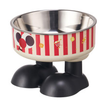 FashionHigh Legged Pet Bowl Elevated Neck Safe Food Feeders Easy To Clean Stainless Steel Dish Bowl For Small Pet Stylish Pet Water Bowl White