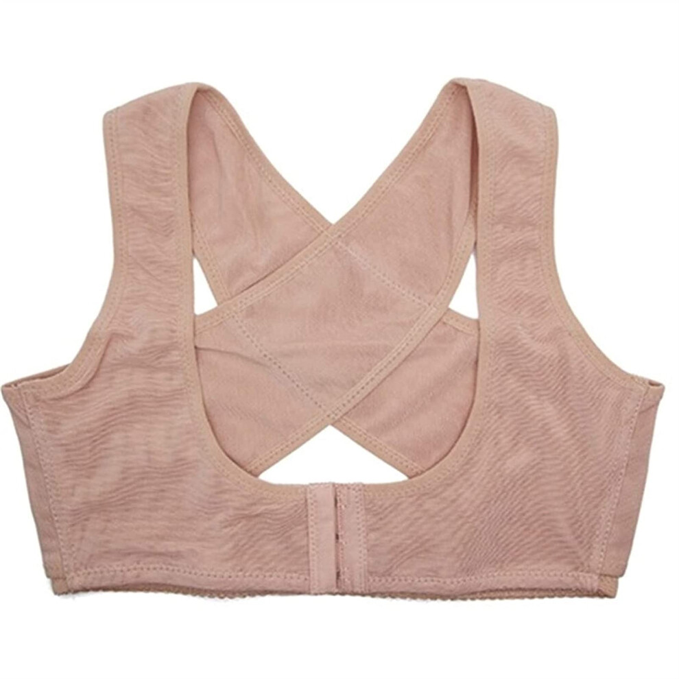 Back brace for posture correction, women, chest posture corrector, support belt, body shaper, corset, shoulder brace for health, elegant (Beige X)
