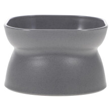 Oblique Mouth Cat Bowl Tilted Pet Dish Non Slip Base Dark Gray Safe Material
