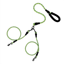 Double bungee leash, padded handles, training tool, 360 swivel, reflective, removable double leash