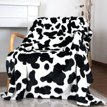Double Sided Silky Soft Micro Fleece Blanket Cow Print, 40x50 in, Unisex, Baby to Toddler Black Baby40'x 50'(100*130cm)