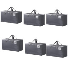 6 extra-large moving bags/clothing storage bags (gray)
