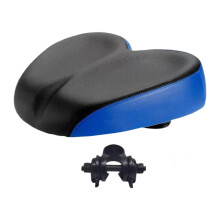 Bike Seat Bicycle Saddle with Seat Clamp Wide Bike Cushion for Indoor Leisure Camping blue
