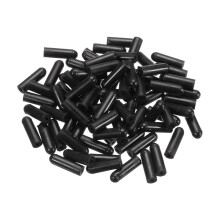 100Pcs Silicone End Caps, 2mm ID 14.5mm Height Round Screw Protectors for Metal Tube, Black