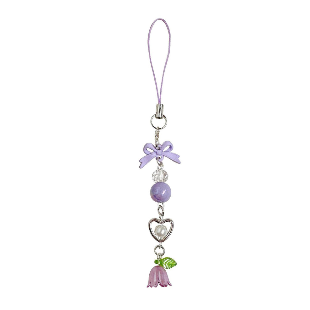 Fashion Jewelry Heart Cell Phone Lanyard Stylish Phone Charm Bow Phone Decoration Flower Bag Charm Gift For Fashion, Acrylic Alloy 9426802203028