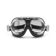Motorbril in vintage pilotenstijl, verstelbare elastische hoofdband, anti-condens, geschikt voor mannen, vrouwen en volwassenen, UV-bescherming,