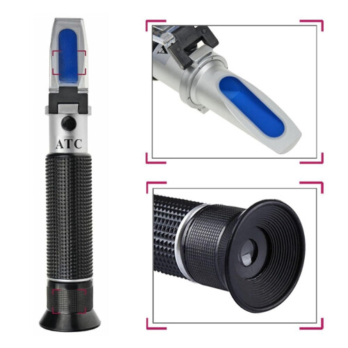 Refractometer, Handheld, 0–40% Brix, Saccharimeter, Fruit, Grapes, Alcohol 2