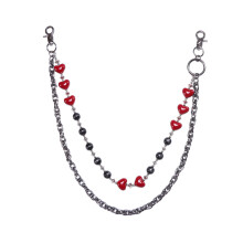 Elegante Katzenauge-Hosenkette mit Steinperlen, mehrlagige-S1