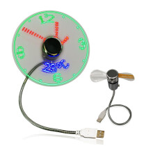 Portable Clock Fan LED Night Light USB Hand Fan Real Time Temperature Display Small Fan For PC Laptop Desktop