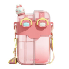 Environmentally Friendly Water Bottle with Double Compartments – Cute Animated Gift for Children and Adults – Plastic Drinking Bottle