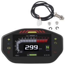 Digitaler Motorrad-Tachometer, universell passend, stoßfest, robustes Metall-Kunststoff-Gehäuse, gut ablesbar bei Nacht, klares Display
