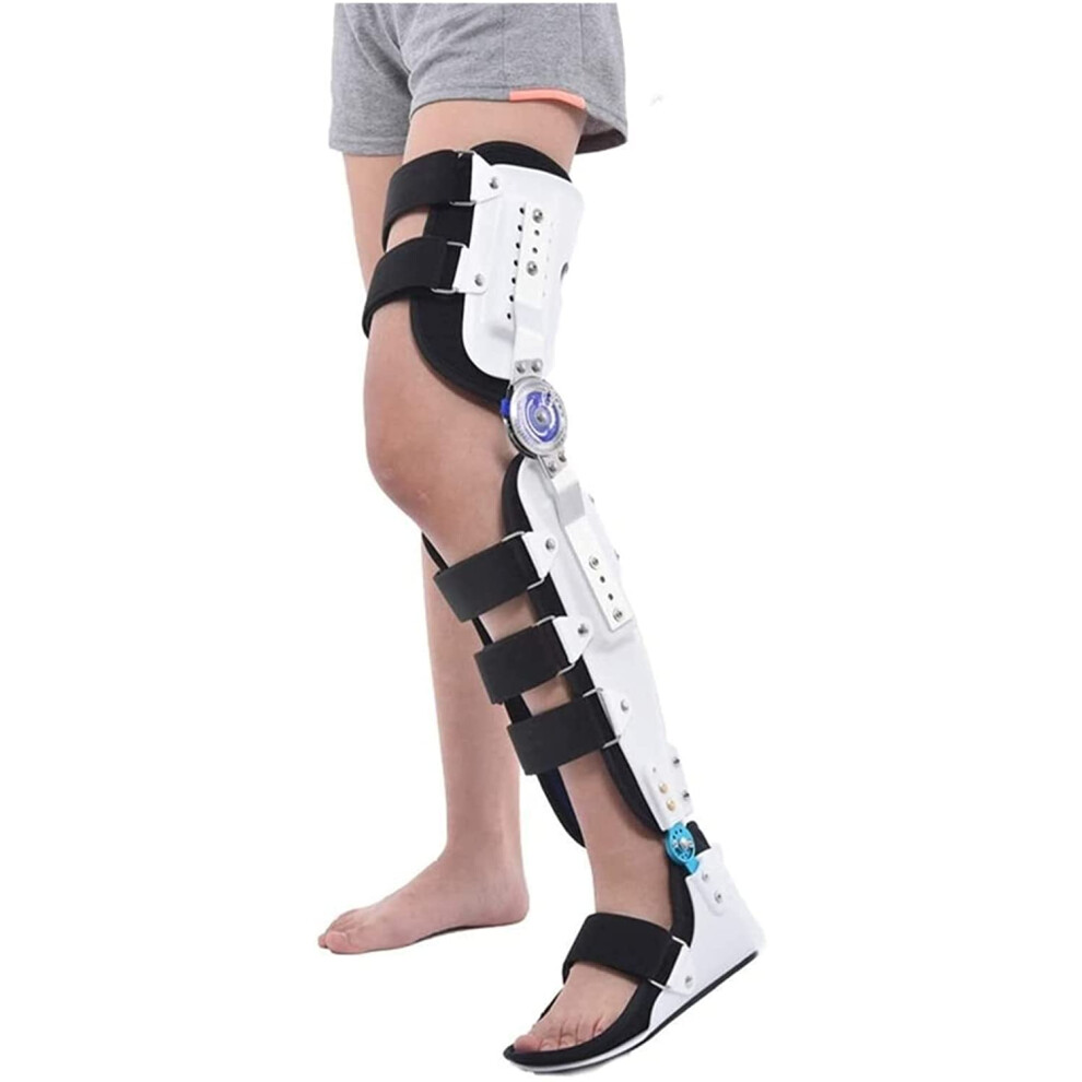 Breathable Hinged Knee Brace, Adjustable Support for Knee Sprain, Injury White L