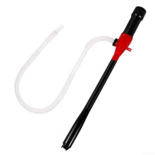 Electric siphon pump for fuel and water, manual flow control with filter for clean transfer.