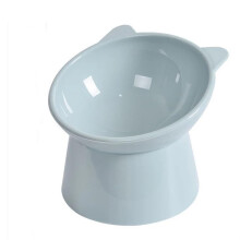 Pet Cat Dog Bowl Foot Dog Bowl 45 Neck Protector Cat Pet Food Water Bowl AntiOverturning Binaural Pet Feeding Bowl(Blue)