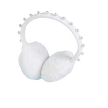 Protège-oreilles épais avec perles-imitation poire blanche