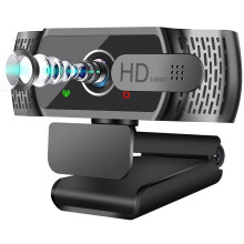 Full-HD-Webcam mit Mikrofon, automatischer Lichtkorrektur für schmeichelhafte Bilder, HDR-Technologie für naturgetreue Farben, Sichtschutzblende