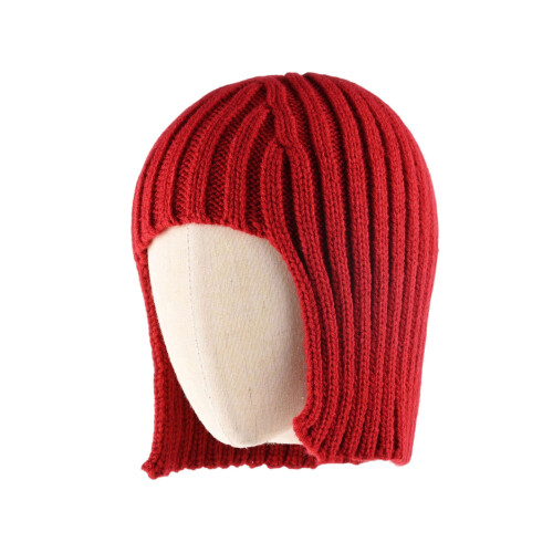 Chapeau chaud à oreillettes avec un design de perruque-Rouge