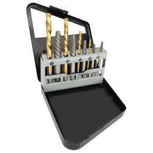 Extractor eficient de șuruburi, set de burghie cu design unic pentru stânga, pentru îndepărtarea știfturilor, bolțurilor și fitingurilor