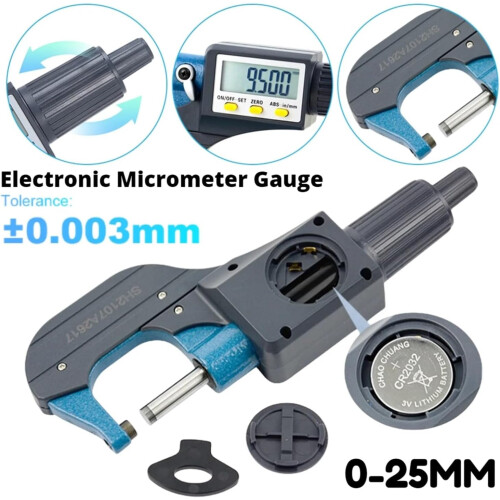 Digital Micrometer 025mm LCD Screen  Precise Caliper Gauge Tool 1