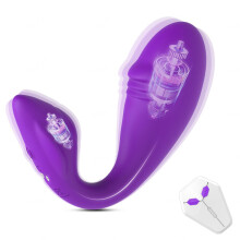 Portable Butterfly Dildo Vibrator for Women, 10 Vibrations, Remote Control, Purple