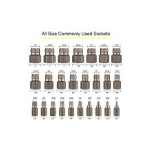 Replacement Tool Kit For Industrial Grade Multi-Spline Screw Extractor Set Chromium Molybdenum, Heat Treated, Sandblasted Finish For Hand Sockets And