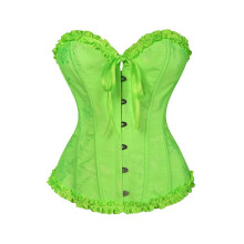 Ademend push-up korset Kant verfraaid-fluorescerend groen M