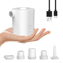 DC 5V Portable Electric Air Pump Storage Bag Vacuum Pressure Wireless Air Pump 64 * 71 * 82 MM 300L/min White
