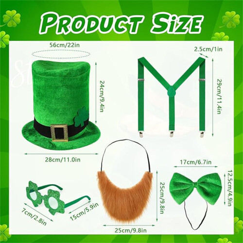 Weiche Stoff-Patricks-Day-Kopfbedeckung,-Satz 2