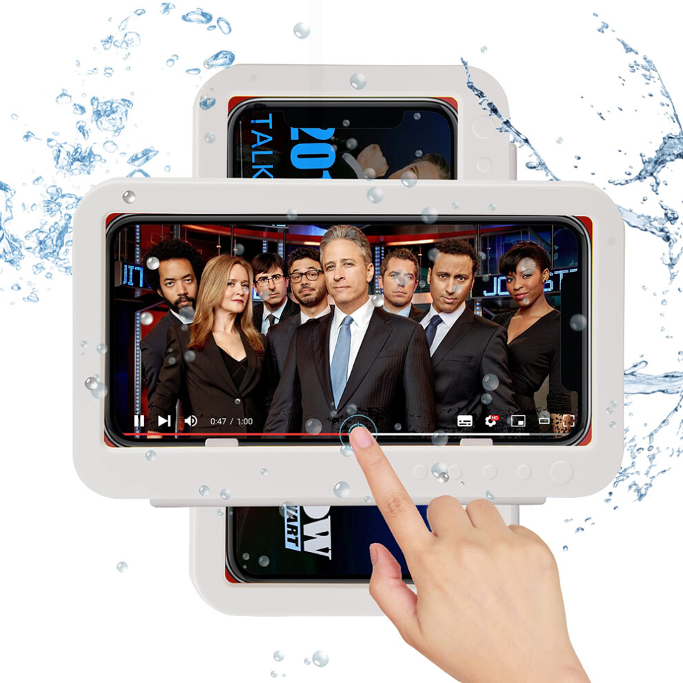 Universal Compatibility Shower Phone Case, Wall Mounted Under 7" Phones Waterproof Stand For Bathroom Mirror Bathtub Kitchen With High Sensitivity 9190834919126