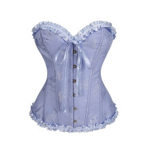 Ondersteunend onderborstcorset met kanten-lichtblauw XXXL