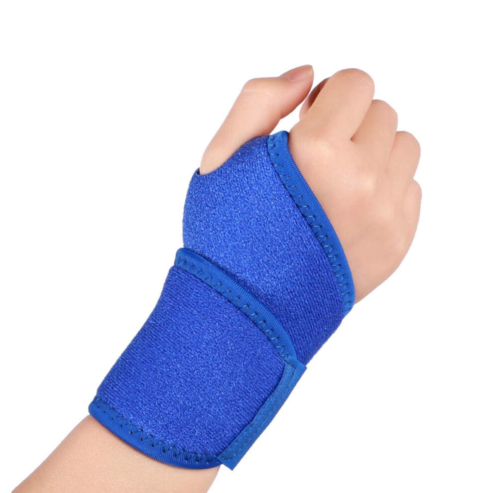 Blue Wrist Brace Thumb Elastic Wrist Brace Adjustable Wrist Wrap For Fitness Badminton Basketball