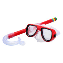 Kids Snorkel Set Snorkel Mask Semi Dry Snorkel Diving Mask and Snorkel Diving Goggles for Water Sports Children Boys Girls Red