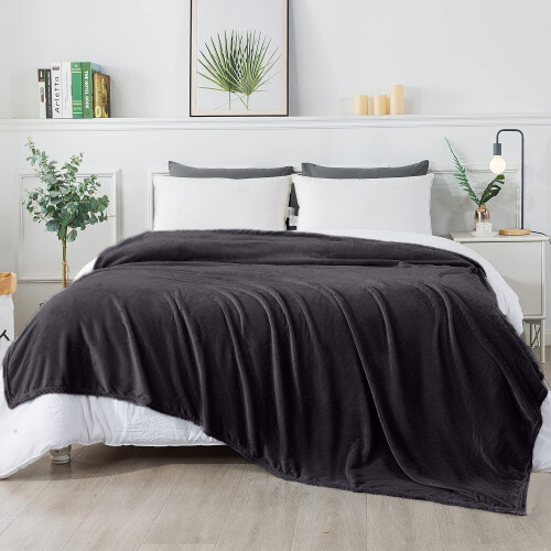 10X Luxury Grey Thick Warm Super Soft Large Fleece Blanket 2