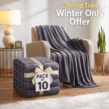 Pack of 10 King Grey Fleece Blankets (200x240cm)