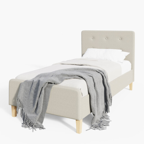 Ashbourne 90cm Single Fabric Bed Frame Natural 2