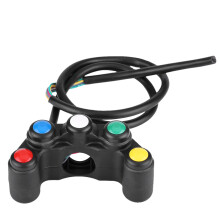 Interruptor ajustable para manillar, botón autoblocante universal 5 en 1 para motocicleta, control para faros, freno, bocina antiniebla y luces de