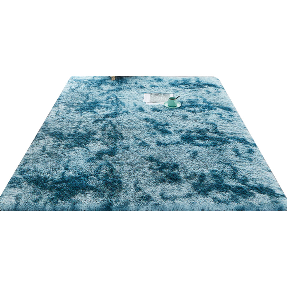 Soft Fuzzy Plush Shag Area Rug For Baby's Room, Tie-Dyed Non Skid Rug With High-Density Sponge For Safe Play